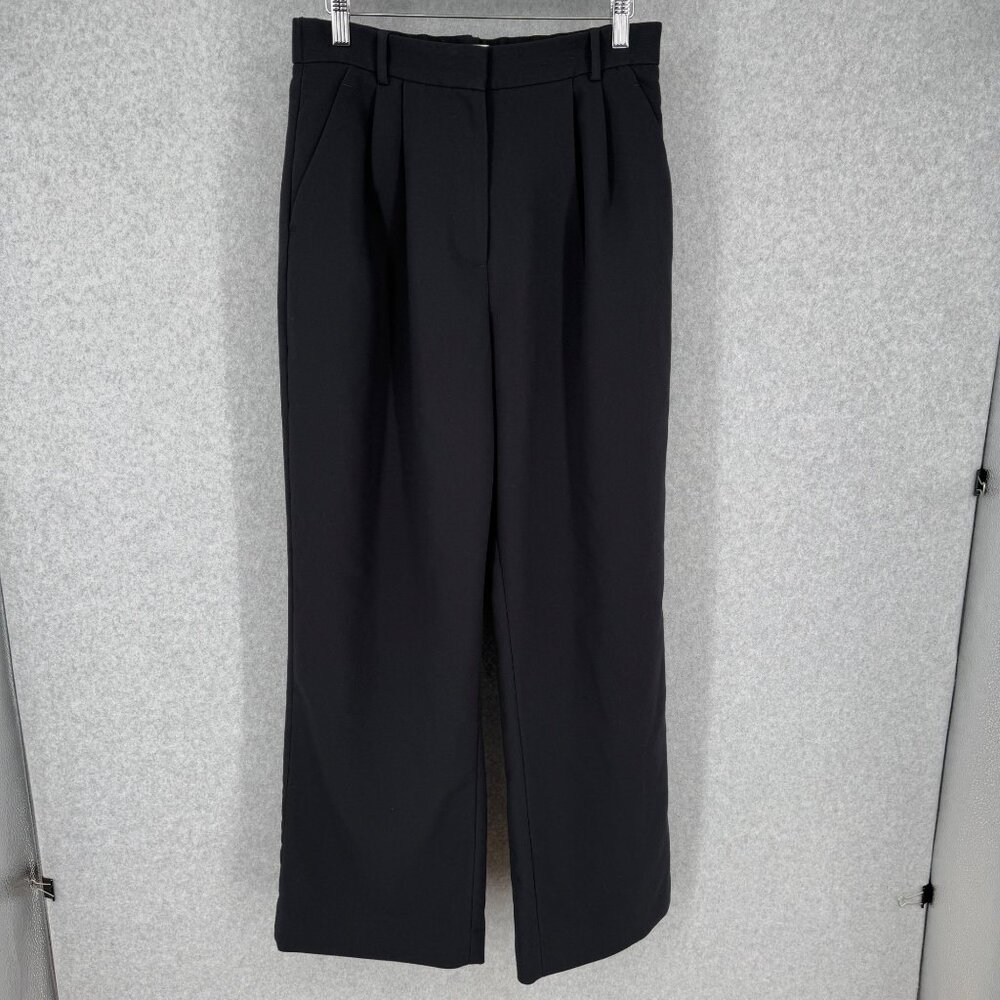 Abercrombie Curve Love Sloane Trouser Pants Size 29/8 Black Tailored Wide Leg
